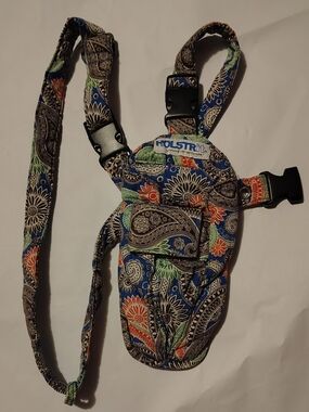 Holstrit Quilted Floral Paisley Crossbody Holster Bag For Water Bottles